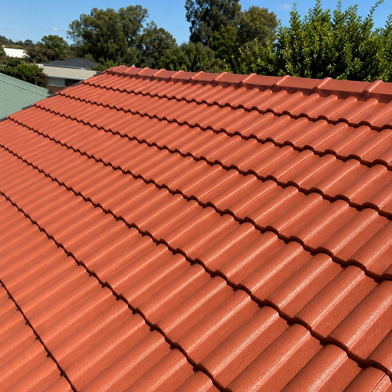 Two coats of Dulux Roof Membrane applied